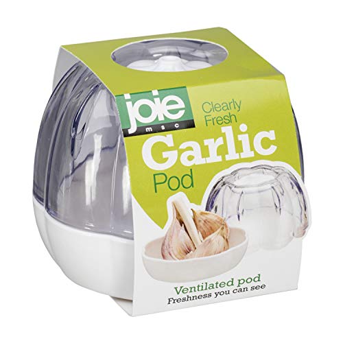 Joie – Bote Recipiente Guarda ajos con ventilación – ABS Libre de BPA – Blanco/Transparente