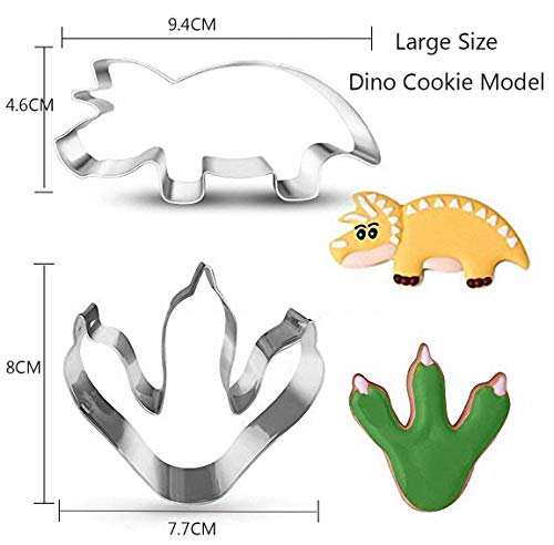 JOJOR Cortadores Galletas Dinosaurio, 11 Piezas Molde Galletas Dinosaurios para Niños Dinosaurios Tematica Cumpleaños Decoracion (Dinosaurios 11pcs)