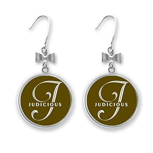 Journey Job Join Letras Art Deco Regalo Moda Arco Pendientes de gota con gancho perforado