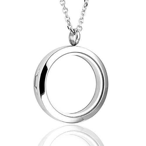 JOVIVI 30 mm Living para pulsera flotante Collar con camafeo de memoria - 316 acero inoxidable quirúrgico, cierre magnético seguro