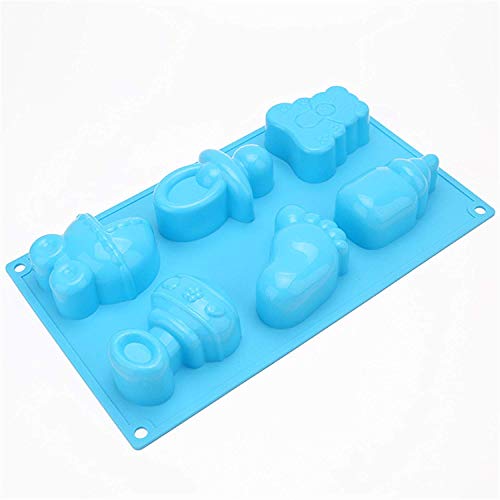 Joyeee Antiadherente de Horneado Molde Silicona, Moldes de silicona con forma de Botella de leche de bebé y huella de coche para pastel, pan, panecillo, pudín, gelatina, jabón