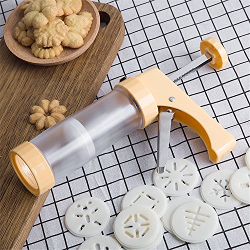 Joyeee Pistola para Galletas/Molde para Galletas/Kit Máquina Galletas/Pistola de repostería, 16 Discos y 6 Boquillas para Masa y Fondant