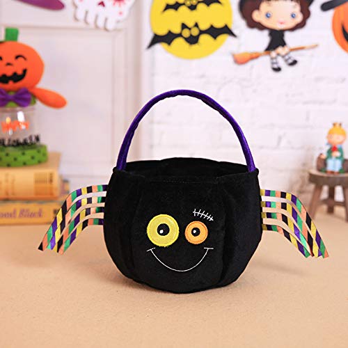 Joyfeel buy 1 bolsa de Halloween para niños, forma de calabaza, bolsa de regalo, bolso de golosina, cubo para fiesta de disfraces 15 * 25cm Lazo rosa