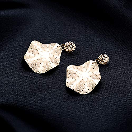 Joyfeel Buy - 1 par de pendientes de metal geométricos con forma de soplete y broche de tuerca, para fiestas, uso diario, banquetes y viajes medium dorado