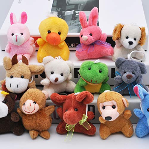 JOYIN 24pcs Mini Juguetes Granel Mini Peluches Colgantes Regalo para Infantiles Fiesta de Cumpleaños Niños Navidad favores Relleno Piñatas y Bolsas de Fiesta