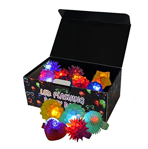 JOYIN 60 PCS Juguetes de lluminación LED con Anillo Luminosas Gelatina Pedregoso Gafas Luminoso Disfraces para Fiestas Accesorios