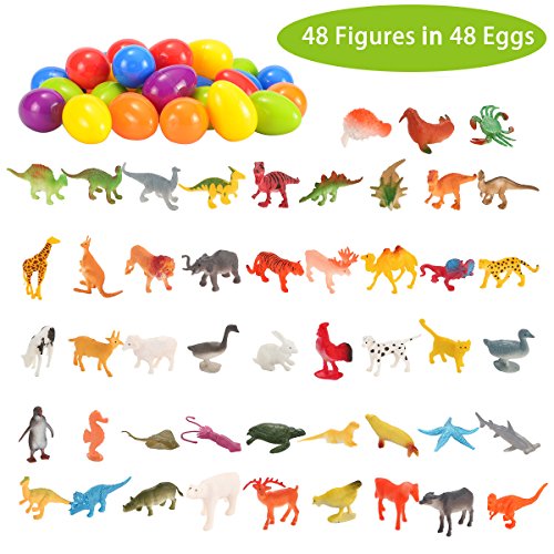 JOYIN Huevos de Pascua Relleno de Figura Animal Huevos Sorpresa Juguetes Regalos para Pascua de Fiesta