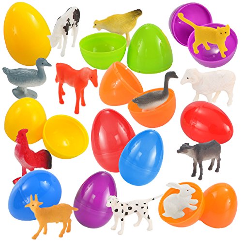JOYIN Huevos de Pascua Relleno de Figura Animal Huevos Sorpresa Juguetes Regalos para Pascua de Fiesta