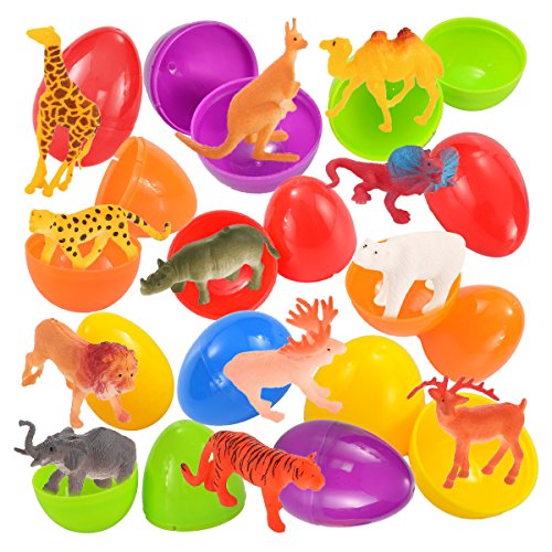 JOYIN Huevos de Pascua Relleno de Figura Animal Huevos Sorpresa Juguetes Regalos para Pascua de Fiesta