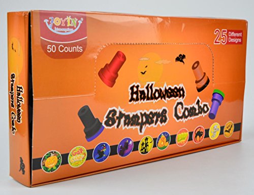 JOYIN Sellos Halloween para Niños 50pcs Sellos para Favor de Fiesta Infantil Premios Escolares Regalo de Cumpleaños