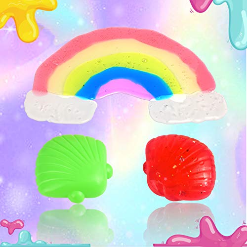 Joyjoz DIY Slime Kit, 12 Arcilla de Cristal Transparente Limo+3 Limo de Fruta with Varias Decoraciones como Bolas Coloridas de Espuma y Polvo Luminoso, Regalo Creativo Juguete para Niños (43 Pz)