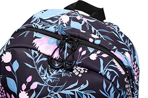 Joymoze Moderna Mochila de Ocio para Niñas Mochila Escolar para Adolescentes Mochila Bolso Estampado para Mujer (Flor Negra)