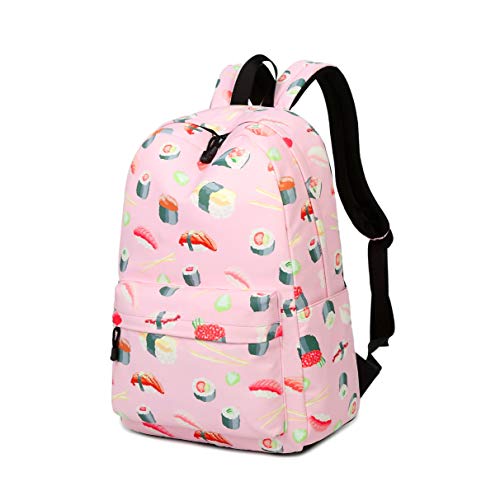 Joymoze Moderna Mochila de Ocio para Niñas Mochila Escolar para Adolescentes Mochila Bolso Estampado para Mujer (Sushi)