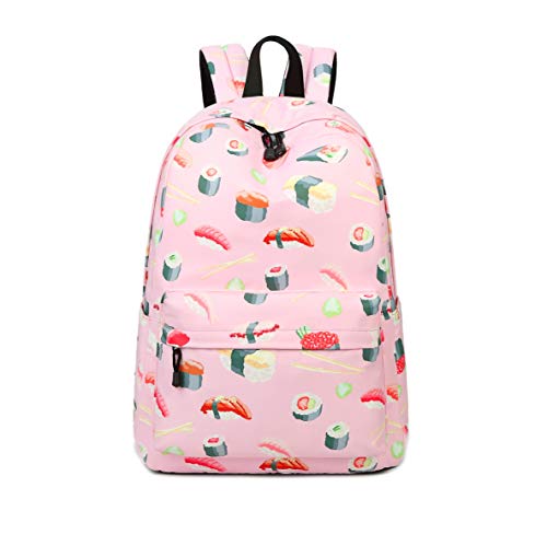 Joymoze Moderna Mochila de Ocio para Niñas Mochila Escolar para Adolescentes Mochila Bolso Estampado para Mujer (Sushi)