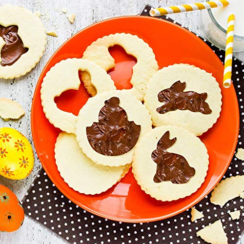 joyoldelf Cortadores de Galletas de Pascua, 6PCS Moldes de Galletas, Huevos, Conejos, Orejas de Conejo, Pollitos, Regalo Ideal de Pascua y Galletas de Pascua