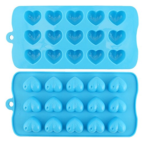 Joyoldelf Molde de Silicona de Moldes para Caramelo y Osos Gominola Chocolate Soap Treat Fondant Crayons Party Forma, Corazones, Estrellas y carcasa – 3 Unidades