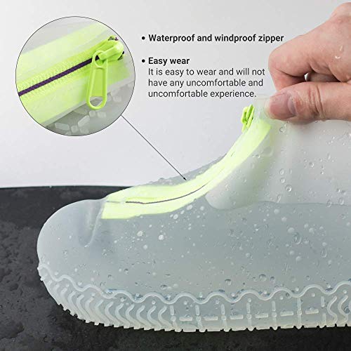 JUDA Cubierta del Zapato Impermeable, Funda de Silicona para Zapatos con Suela Antideslizante, Lavable Cubierta del Zapato Reutilizable Para Días de Lluvia y Nieve (L (39-42), Transparente)