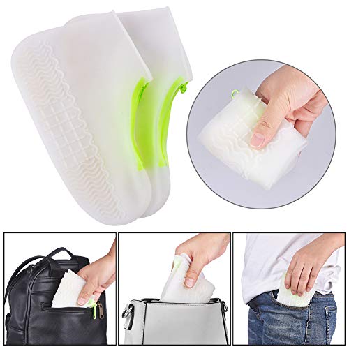 JUDA Cubierta del Zapato Impermeable, Funda de Silicona para Zapatos con Suela Antideslizante, Lavable Cubierta del Zapato Reutilizable Para Días de Lluvia y Nieve (L (39-42), Transparente)