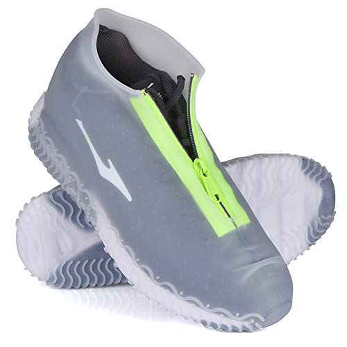 JUDA Cubierta del Zapato Impermeable, Funda de Silicona para Zapatos con Suela Antideslizante, Lavable Cubierta del Zapato Reutilizable Para Días de Lluvia y Nieve (L (39-42), Transparente)