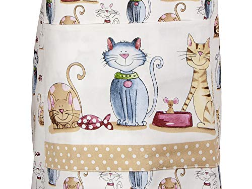 Juego 3 Paño de Cocina, Delantal y Manoplas Horno, 100% Algodón Diseño Bonito Gatos, Regalos Originales para Mujer, Cocineros y Amantes de los Gato