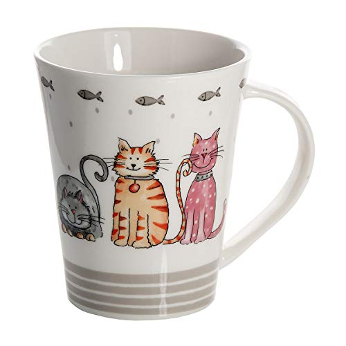 Juego 4 Tazas de Café Te Originales, Tazas Grande Mug, Resistente a Lavavajillas y Microondas, Tazas con Gatos, Regalos Gatos Mujer