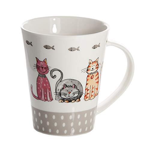 Juego 4 Tazas de Café Te Originales, Tazas Grande Mug, Resistente a Lavavajillas y Microondas, Tazas con Gatos, Regalos Gatos Mujer