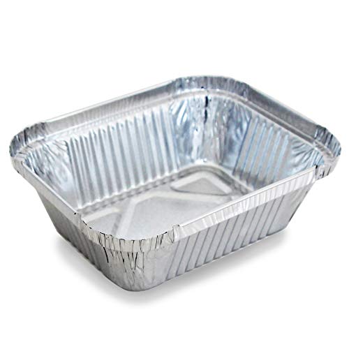 Juego de 100 bandejas de Aluminio Desechables con Tapa para Transportar Alimentos, congelar, cocinar (1 Compartimento de 250 ml)