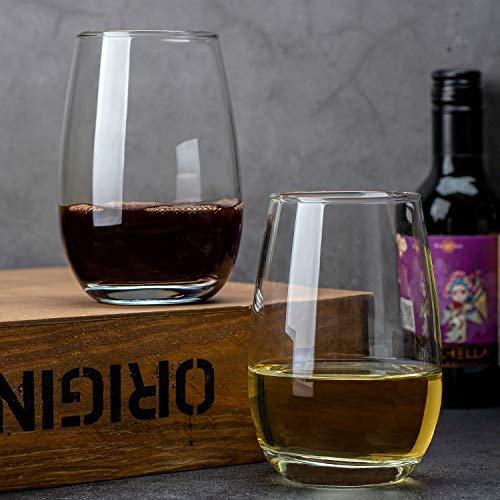 Juego de 12 Vasos de Vino Tinto (400 ml), sin pie, inastillables, jugo, agua, whisky