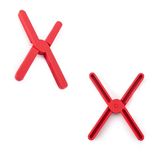 Juego de 2 alfombrillas plegables antideslizantes para ollas y ollas de cocina, para cocinar, calientes, sartenes, platos, cucharas, posavasos, posavasos, 2 unidades