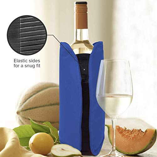 Juego de 2 Fundas Enfriadoras de Vino - Rojo y azul - Perfecto para enfriar botellas de vino y champán - Ideal para cenas, eventos.