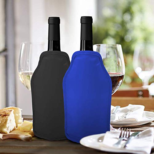 Juego de 2 Fundas Enfriadoras de Vino - Rojo y azul - Perfecto para enfriar botellas de vino y champán - Ideal para cenas, eventos.