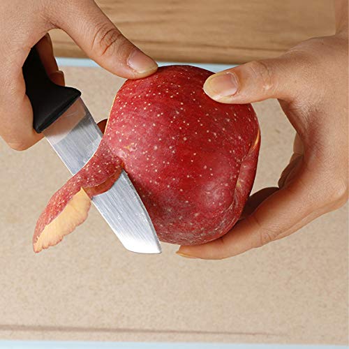 Juego de 3 cuchillos de fruta, cuchillo de frutas afilado y duradero con cubierta protectora, apto para la mayoría de los tipos de verduras, frutas y carne (negro)