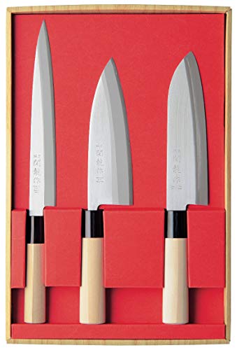 Juego de 3 Cuchillos Japoneses SekiRyu: Sashimi, Deba y Santoku - SR801