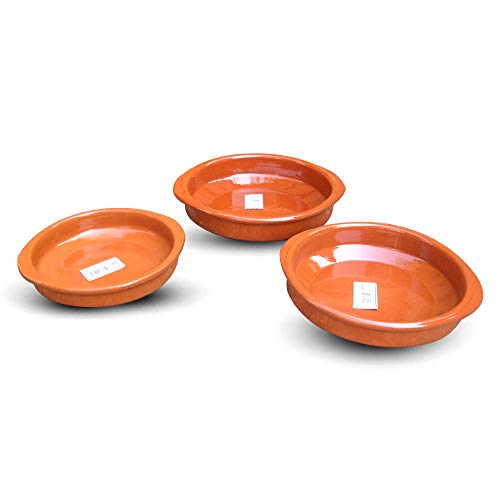 Juego de 3 platos de Tapas de cerámica/Cazuelas (12 + 14 + 16 cm) de diámetro