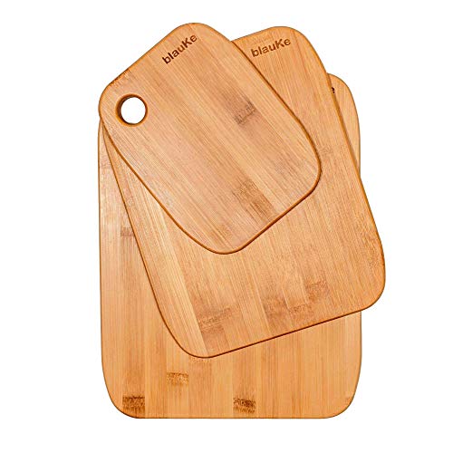 Juego de 3 Tablas de Cortar de Bambú - Tabla de Cortar de Madera en 3 Tamaños (Pequeño, Mediano, Grande) - Tabla de Corte Para Cocina Hecha de Bambú Natural - Tablas de Cocina para Cortar - BlauKe