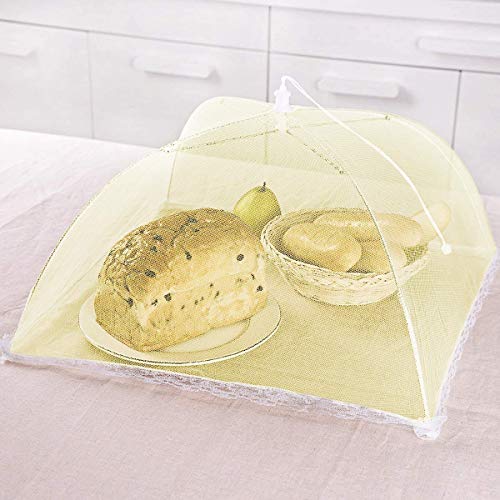 Juego de 4 Comida Cubierta Protectora Cubierta, Pantalla Mosquitera para Alimentos, Reutilizable y Plegable al Aire Libre Cubierta con Forma de Paraugas para Cocina, Picnics, Fiesta al Aire Libre