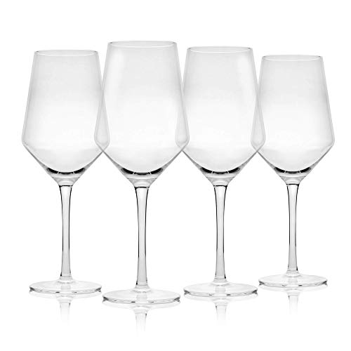 Juego de 4 copas de vino | Grandes copas de vino | Apto para lavavajillas | Copas de vino tinto tradicionales | Juego de copa de vino | M&W