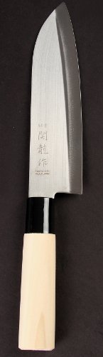 Juego de 4 Cuchillos Japoneses SekiRyu Sashimi, Deba, Santoku y Nakiri - SR1000. Cuchilla de Acero Inoxidable