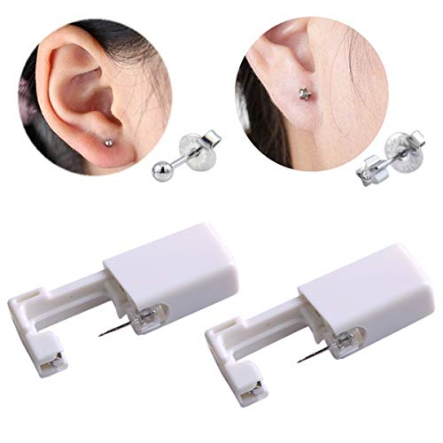 Juego de 4 piercings desechables para la oreja, herramienta de seguridad para la sepsis, sin dolor, con 4 aretes