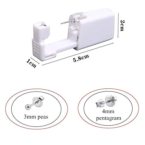 Juego de 4 piercings desechables para la oreja, herramienta de seguridad para la sepsis, sin dolor, con 4 aretes