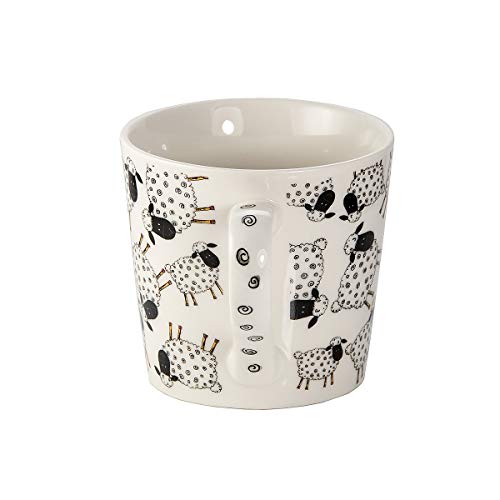 Juego de 4 Tazas de Café Originales, Tazas Desayuno Grandes con Oveja, Regalo para Mujer y Hombre Amantes de los Animales