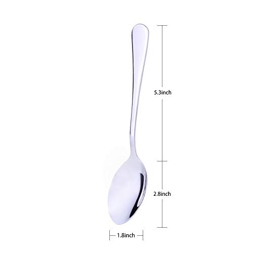 Juego de 6 cucharas de acero inoxidable, cuchara sopera, cuchara de cena, 8,1 pulgadas.