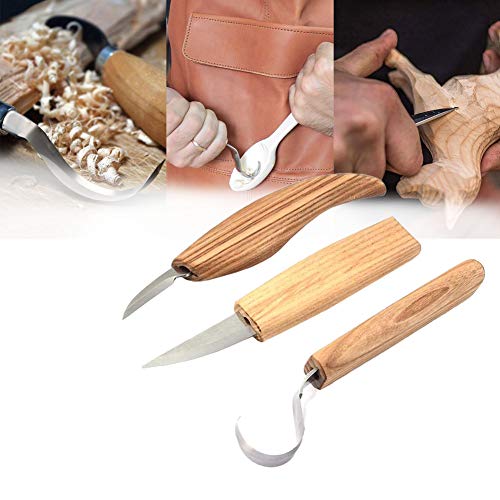 Juego de 6 herramientas para tallar madera con guantes resistentes a cortes, afilador de cuchillos para tallar, cuchillo para tallar madera, cuchillo de gancho