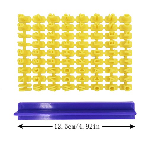 Juego de 72 piezas de alfabeto número y letra de galleta de galleta sello repujado cortador Fondant DIY herramienta