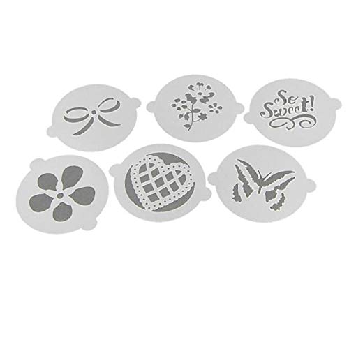 Juego de 8 plantillas de encaje para tartas, diseño de corazón de flores, para fondant o tartas, para decorar tartas, tartas, magdalenas, galletas y plantillas para tartas