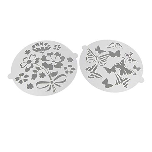 Juego de 8 plantillas de encaje para tartas, diseño de corazón de flores, para fondant o tartas, para decorar tartas, tartas, magdalenas, galletas y plantillas para tartas