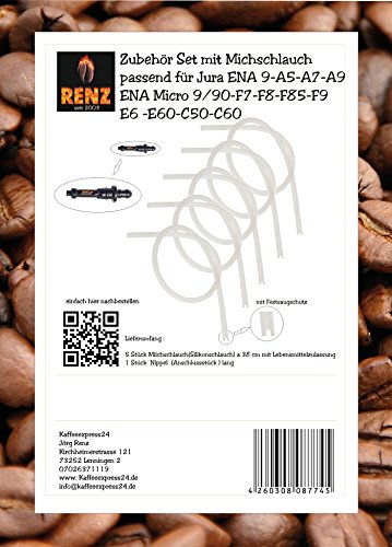 Juego de accesorios para manguera de leche compatible con Jura ENA Micro 9 A5 A7 A9 ENA Micro F7 F8 F85 F9 E6 E60