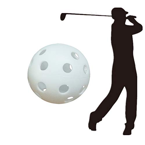 Juego de Bolas plásticas de Entrenamiento de Golf de 50, Bolas de Golf Wiffle Huecas de 5 Pulgadas de Flujo de Aire para Campo de prácticas, práctica de Swing, Uso en el hogar. (Blanco)