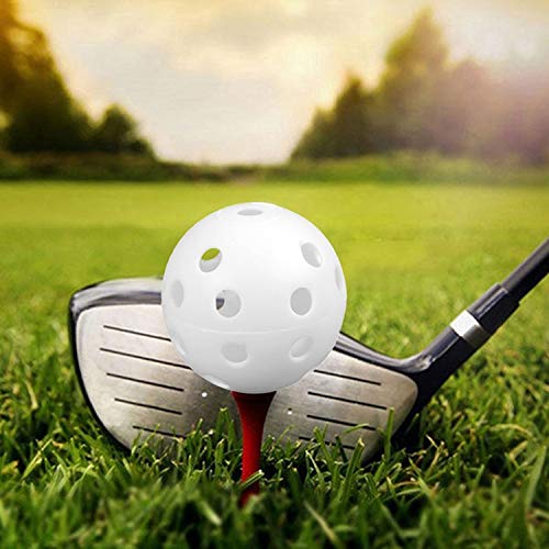 Juego de Bolas plásticas de Entrenamiento de Golf de 50, Bolas de Golf Wiffle Huecas de 5 Pulgadas de Flujo de Aire para Campo de prácticas, práctica de Swing, Uso en el hogar. (Blanco)