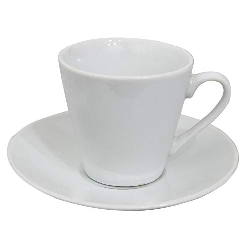 Juego de Café Barista Classic 12 Piezas 6 Tazas y 6 Platos de Porcelana Blanca. Servicio de Café para 6 Personas. Hogar y mas